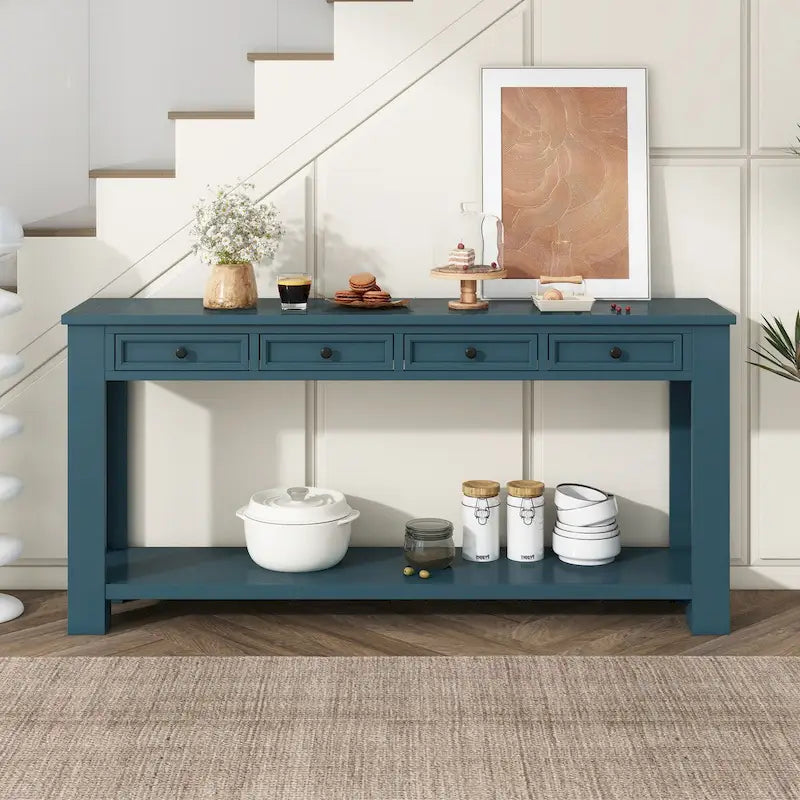 Nestfair Entryway Console Table Sofa Table with Storage Drawers and Bottom Shelf