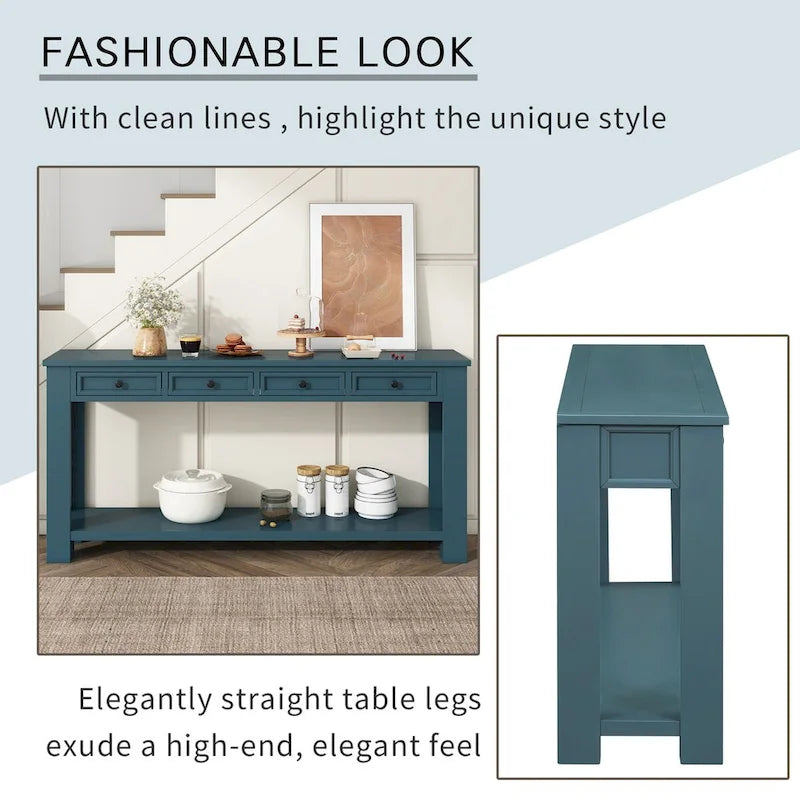 Nestfair Entryway Console Table Sofa Table with Storage Drawers and Bottom Shelf