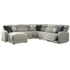 Signature Design by Ashley Colleyville Gray 5-Piece Power Reclining Sectional with Chaise - 105W x 106D x 39H