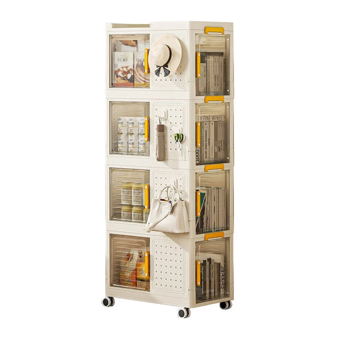 4-Tier Rolling Storage bookcase with Wheels