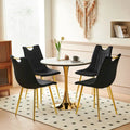 5-Piece Pedestal Dining Set with Mdf Table Top