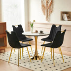 5-Piece Pedestal Dining Set with Mdf Table Top