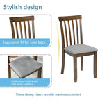 5 Piece Modern Dining Set, Square Wooden Dining Table with 4 Upholstered Chairs for Kitchen, Dining Room