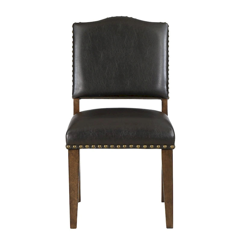 Dallas Brown Faux Leather Dining Chair with Nail Heads - by Greyson Living