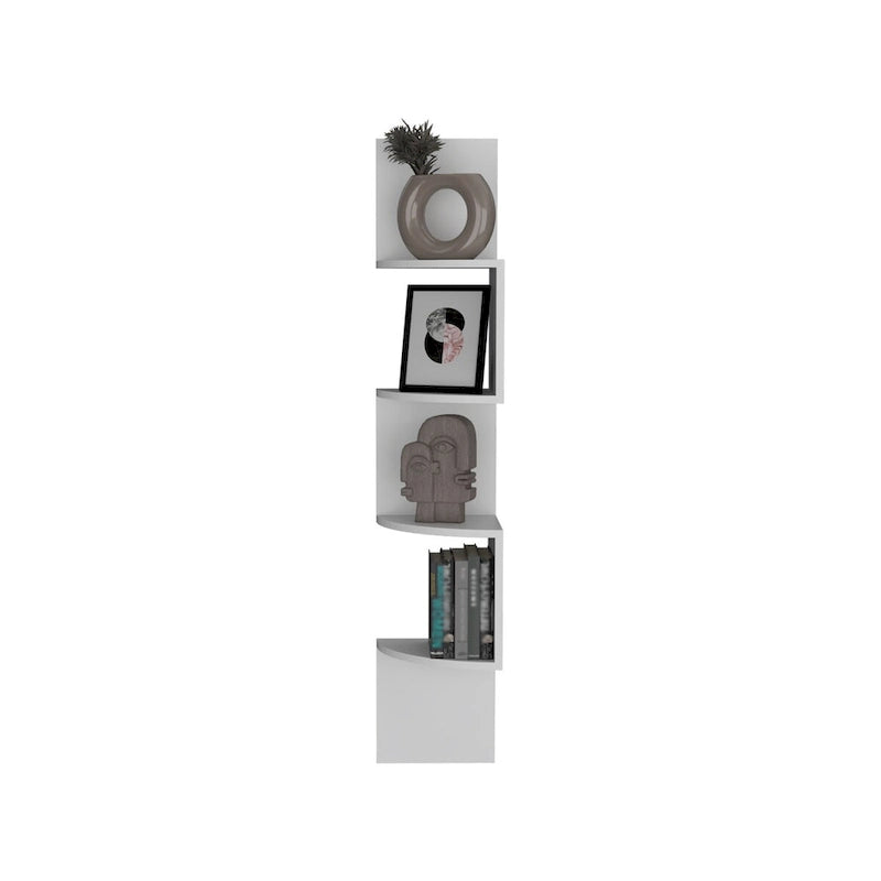 Corner Shelf, Modern Full-Wall Design with Multiple Shelving