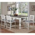 Ionessa Farmhouse Antique White Wood 5-Piece Counter Height Dining Set by Furniture of America
