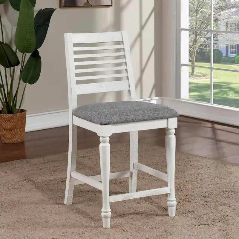 Ionessa Farmhouse Antique White Wood 5-Piece Counter Height Dining Set by Furniture of America