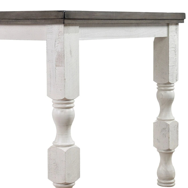 Ionessa Farmhouse Antique White Wood 5-Piece Counter Height Dining Set by Furniture of America