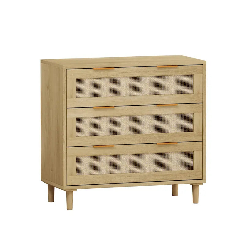 Rattan Storage Cabinet with Three Rattan Drawer
