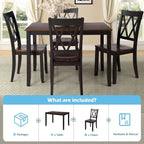 5-Piece Dining Table Set with Chairs, Home Kitchen Table Set