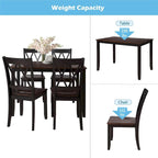 5-Piece Dining Table Set with Chairs, Home Kitchen Table Set
