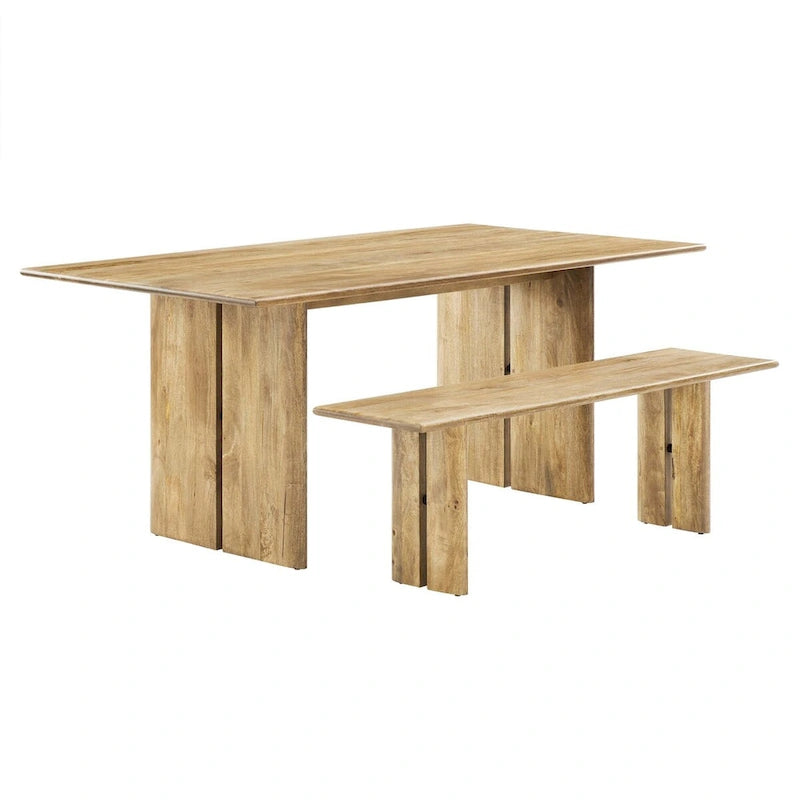 Amistad 72 Wood Dining Table and Bench Set