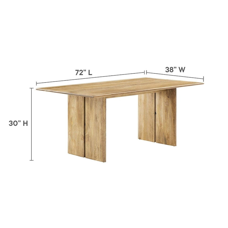 Amistad 72 Wood Dining Table and Bench Set