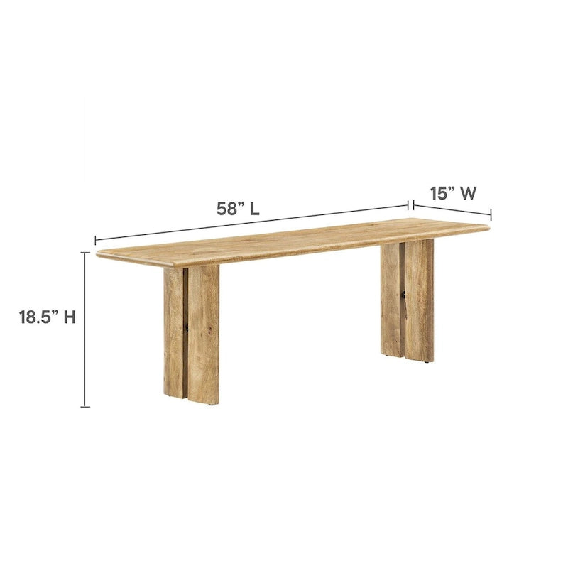 Amistad 72 Wood Dining Table and Bench Set