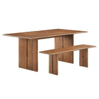 Amistad 72 Wood Dining Table and Bench Set