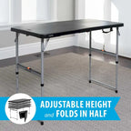 Lifetime 4-Foot Fold-In-Half Adjustable Table, Black (Light Commercial)