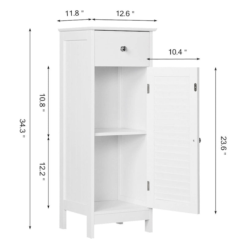 Yaheetech Bathroom Free Standing Storage Floor Cabinet with Drawers