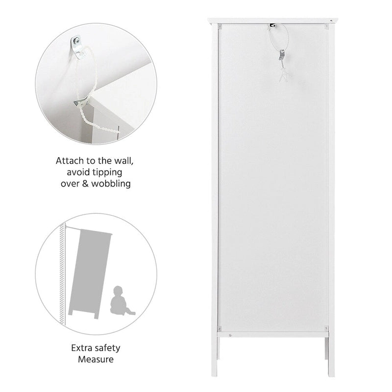 Yaheetech Bathroom Free Standing Storage Floor Cabinet with Drawers