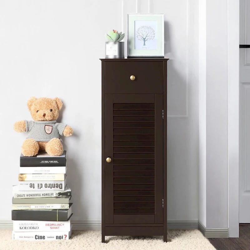 Yaheetech Bathroom Free Standing Storage Floor Cabinet with Drawers