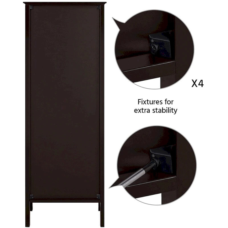 Yaheetech Bathroom Free Standing Storage Floor Cabinet with Drawers