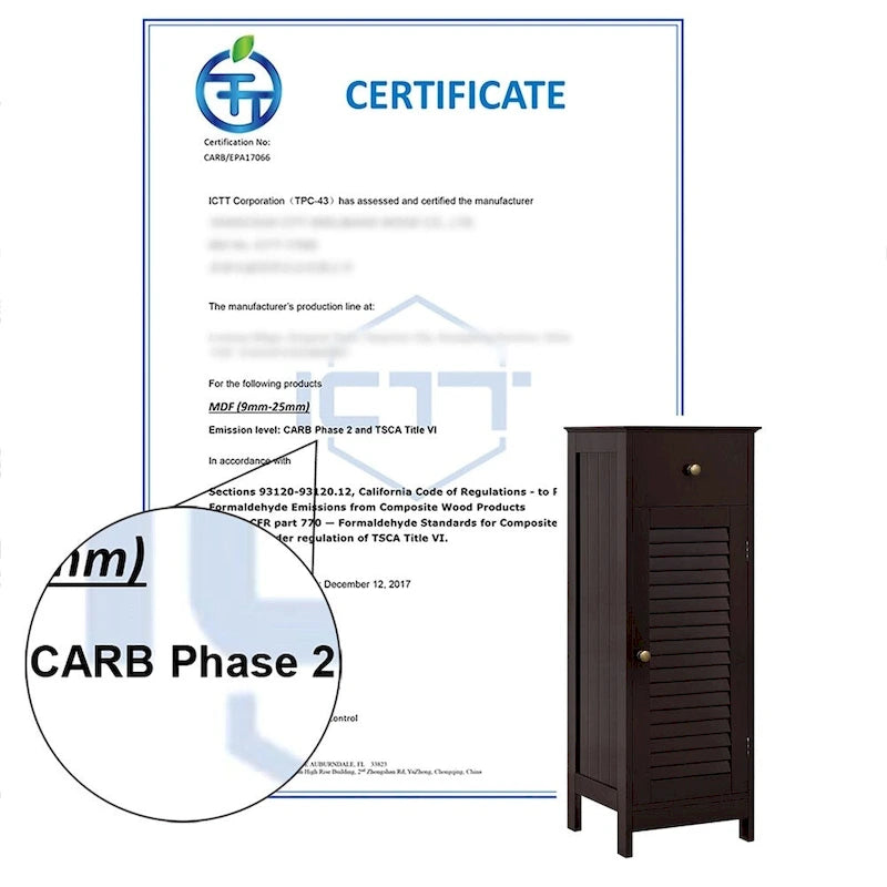 Yaheetech Bathroom Free Standing Storage Floor Cabinet with Drawers