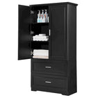 Tall Bathroom Storage Cabinet with 2 Doors, 2 Drawers & Adjustable Shelf