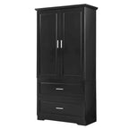Tall Bathroom Storage Cabinet with 2 Doors, 2 Drawers & Adjustable Shelf
