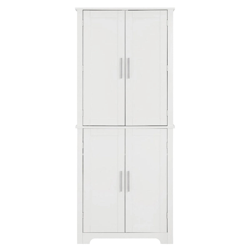 67 Tall MDF 4-door Bathroom Storage Cabinet with Adjustable Shelves - 28 X 67