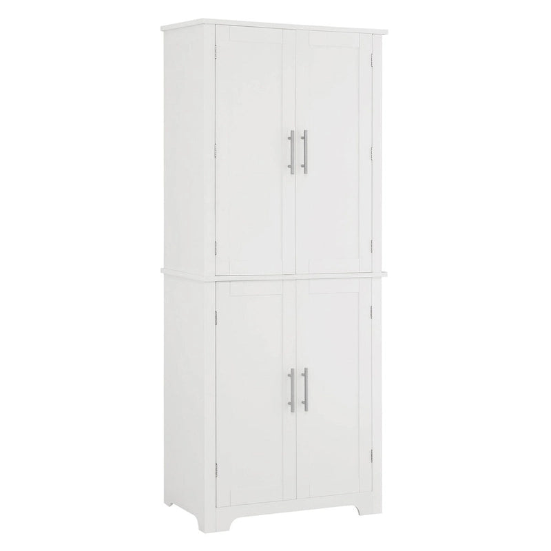 67 Tall MDF 4-door Bathroom Storage Cabinet with Adjustable Shelves - 28 X 67