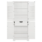 67 Tall MDF 4-door Bathroom Storage Cabinet with Adjustable Shelves - 28 X 67