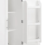 67 Tall MDF 4-door Bathroom Storage Cabinet with Adjustable Shelves - 28 X 67