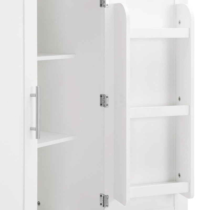 67 Tall MDF 4-door Bathroom Storage Cabinet with Adjustable Shelves - 28 X 67