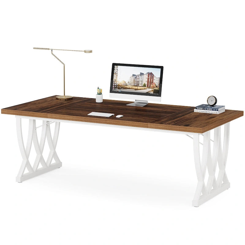 71 Wood Metal Home Office Executive Computer Desk Writing Table