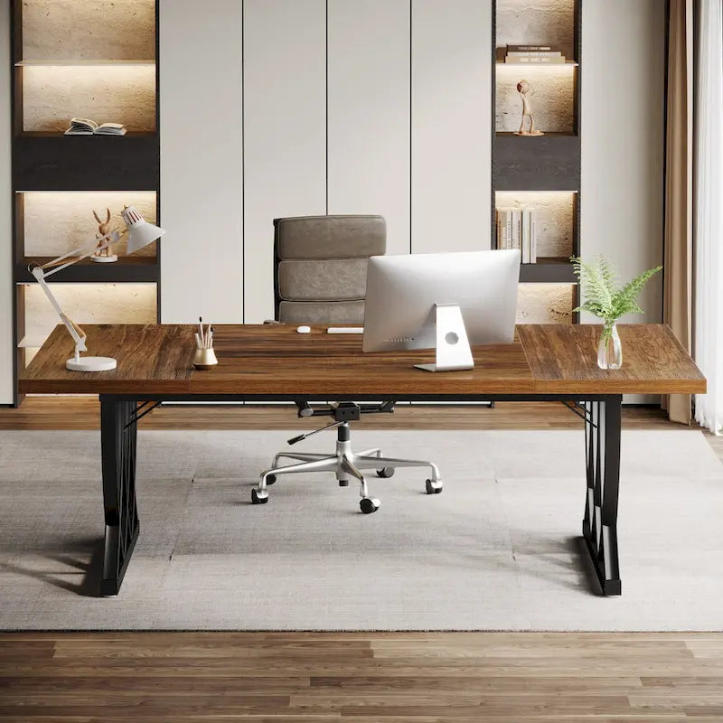 71 Wood Metal Home Office Executive Computer Desk Writing Table