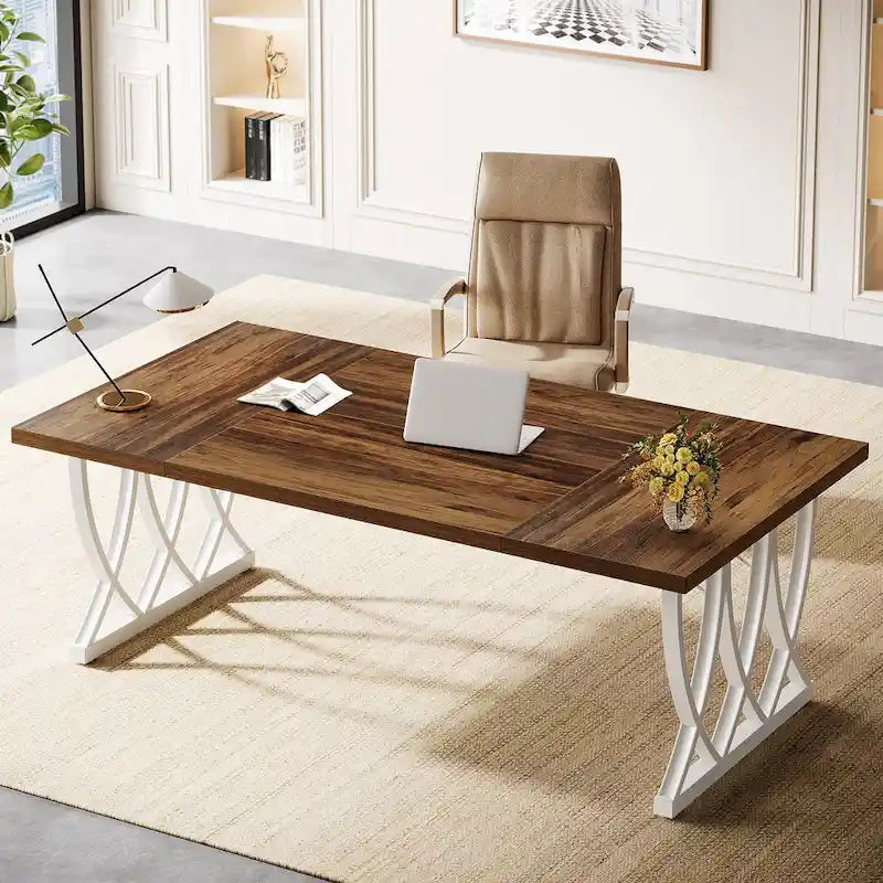 71 Wood Metal Home Office Executive Computer Desk Writing Table