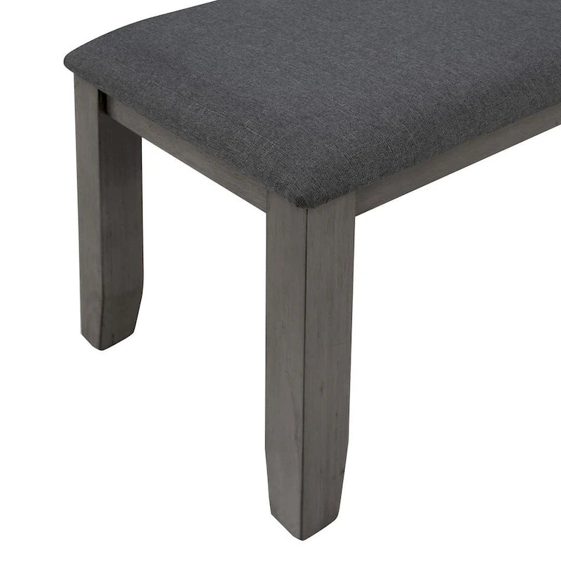 6 PCS Dining Room Table and Chairs with Bench, Rustic Wood Dining Set for 6