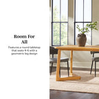 Middlebrook Modern Solid Wood Dining Table with Geometric Legs