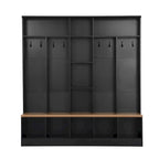 Wide Design Hall Tree with Storage Bench,Multifunctional Coat Rack with 8 Hooks for Entryways, Mudroom