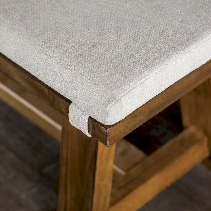 Furniture of America Drystan Rustic Ivory Padded Fabric 60-inch Dining Bench