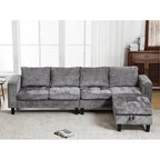 5-Seat Modular L-Shaped Convertible Sectional Sofa