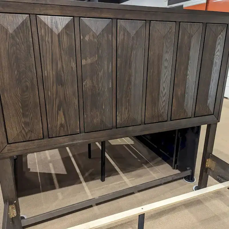 Furniture of America Uppon Espresso Wood Vertical Faceted Panel Bed