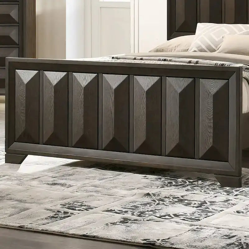 Furniture of America Uppon Espresso Wood Vertical Faceted Panel Bed