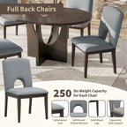 Modern 5-Piece Round Dining Set with 16.2 Removable Leaf