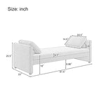 Modern Upholstered Chaise Lounger Daybed with Pillows Small Single Daybed