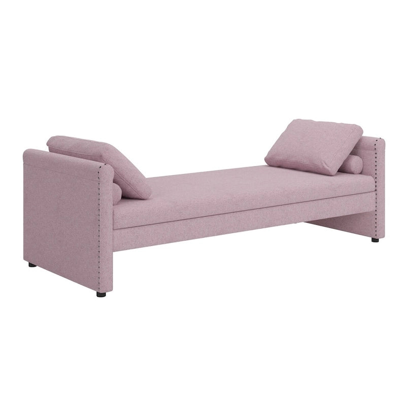 Modern Upholstered Chaise Lounger Daybed with Pillows Small Single Daybed