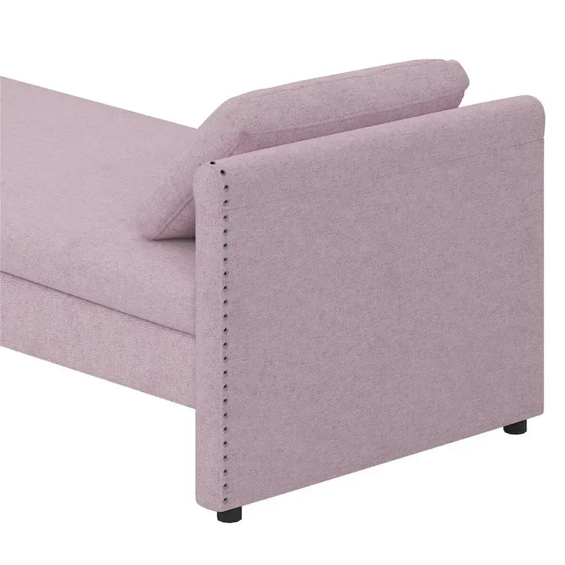 Modern Upholstered Chaise Lounger Daybed with Pillows Small Single Daybed