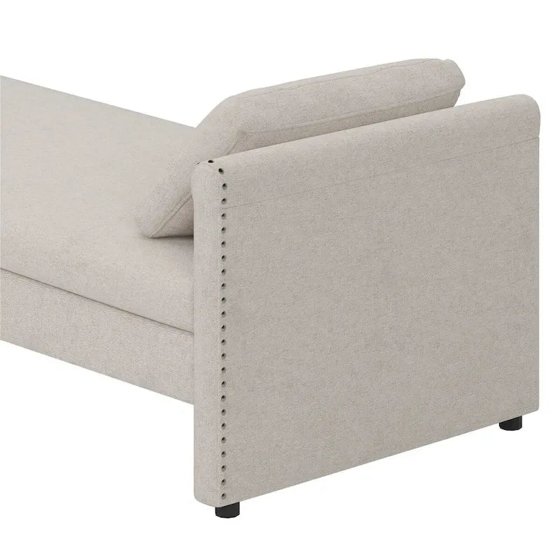 Modern Upholstered Chaise Lounger Daybed with Pillows Small Single Daybed