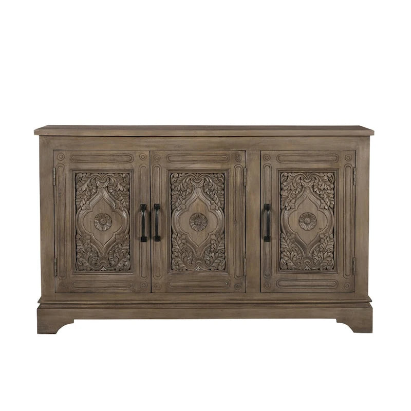 Clara 3-door Carved Solid Wood Sideboard