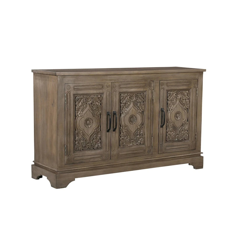 Clara 3-door Carved Solid Wood Sideboard
