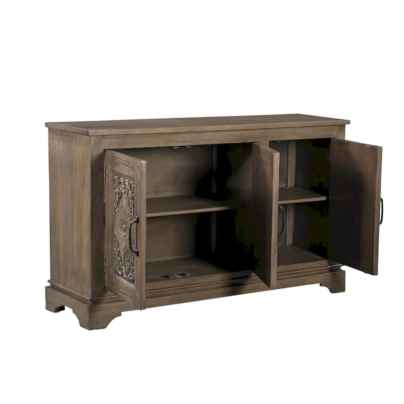 Clara 3-door Carved Solid Wood Sideboard